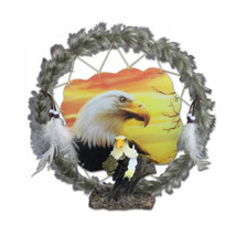 Eagle Head Dreamcatcher Plaque with Holographic Artwork - $44.20