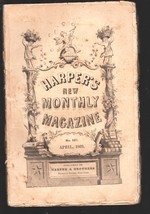 Harper&#39;s New Monthly Magazine 4/1869-Post Civil War issue-Rare pulp format is... - £190.43 GBP