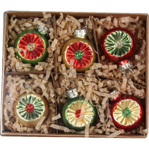 Bethany Lowe Christmas Set of 6 &quot;Traditional Indent Ornament&quot; LC9553 - £22.48 GBP