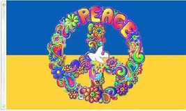 3X5 Ukraine Peace Sign Flag Banner 100D - £7.09 GBP