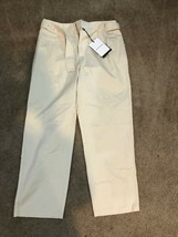 NWT WHO WHAT WEAR Solid Birch Color Tapered Trouser Natural Waist Woman&#39;... - £13.96 GBP