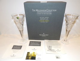 Pair Of Waterford Crystal Millennium Prosperity Champagne Toasting Flutes In Box - £85.62 GBP