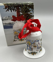 Ornament Weihnachtsglocke Porcelain Christmas Bell Village Scene Germany... - £16.56 GBP