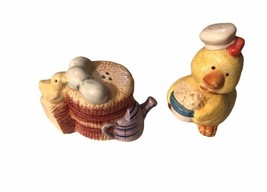 Vintage Chick And Nest Salt &amp; Pepper Shakers - $9.42