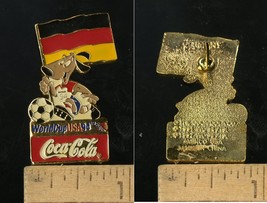 Vintage Fifa Usa World Cup Soccer 1994 Mascot &amp; COCA-COLA Germany Pin - £3.98 GBP