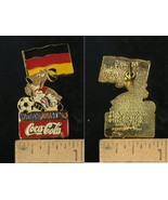 VINTAGE FIFA USA WORLD CUP SOCCER 1994 MASCOT &amp; COCA-COLA GERMANY PIN - $6.79 CAD