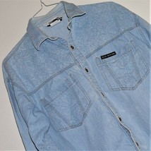 Men&#39;s Rocky Mountain Blue Denim Shirt Medium M Long Sleeve Button Up Casual Euc - £17.91 GBP