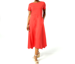 Joan Rivers Cotton Blend Knit Midi Dress with Back Button Detail- RED, XXS - £23.52 GBP