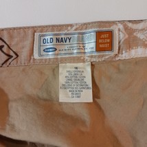 Old Navy Back Zipper Women's Brown & White Cotton A-Line Skirt Size 16 image 3