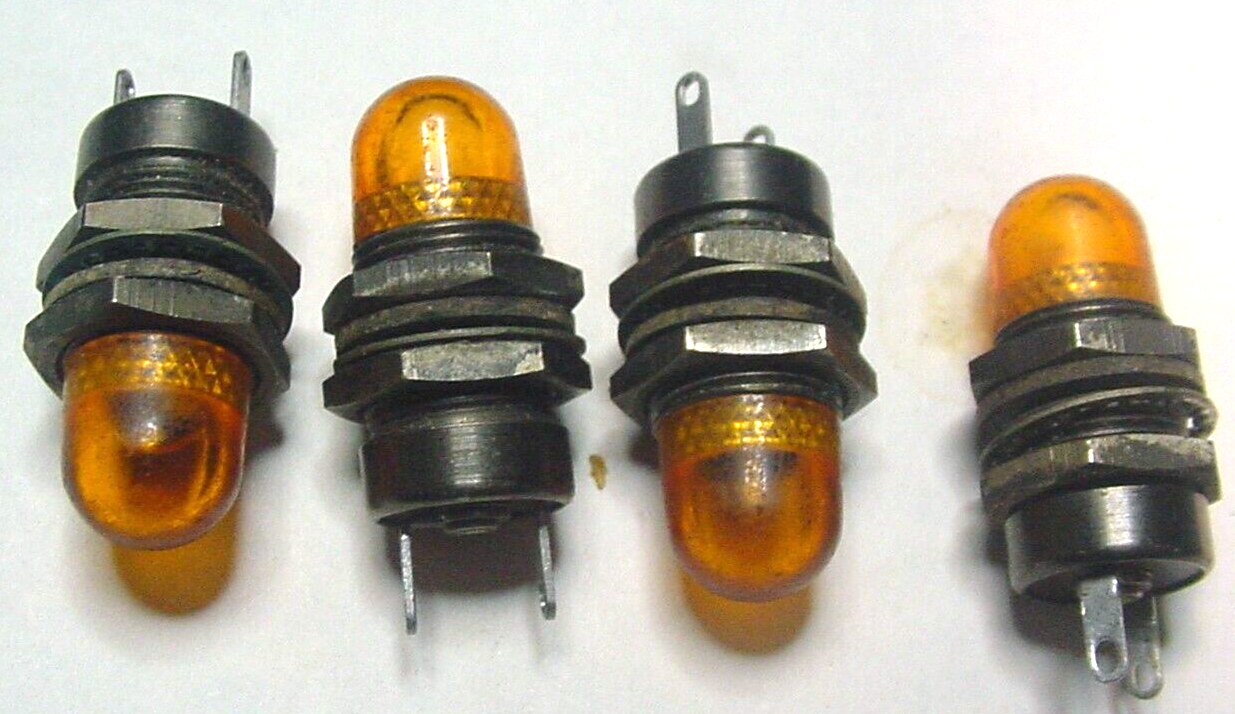 4 NOS Mil Dialco Type Amber Panel Lamp Radios Amps &amp; Test Equipment Wt B... - $22.32