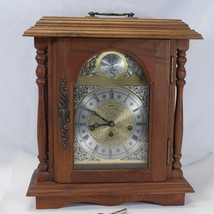Vintage Tempus Fugit Wind Up Dual Chime Mantel Clock Walnut finish  TEST... - $235.20