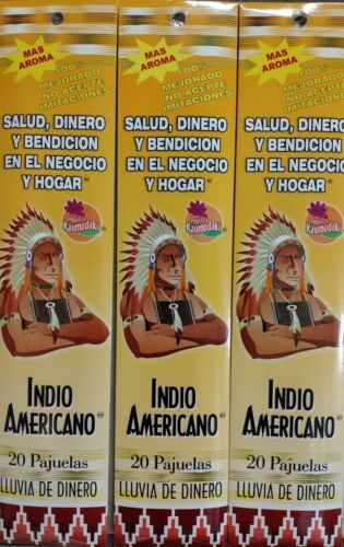 Primary image for 3X INDIO AMERICANO INCENSIO LLUVIA DE DINERO / RAIN MONEY INCENSE - 3 CAJAS 