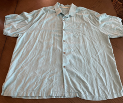 Tommy Bahama Shirt Men&#39;s Size XXL Blue Palm Tropical Original Fit Button... - $22.45