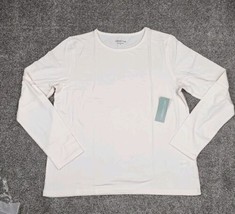 NEW Coldwater Creek Shirt Women Ivory XL Primaknit Crewneck Supima Modal Cotton - £12.76 GBP