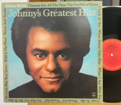 Johnny Mathis Johnny&#39;s Greatest Hits Vinyl LP Columbia PC 34667 Chances Are - £5.32 GBP