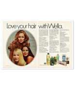 Wella Love Your Hair Retro Beauty Pretty Women Vintage 1972 2-Page Magaz... - £9.67 GBP
