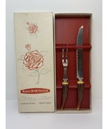 Vintage Carving Set Faux Stag Horn Handle-Fork, Knife Stainless Steel - €25,83 EUR
