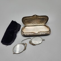 Sterling Silver Eyeglasses Case Victorian 1856 w/ Spectacles Repousse Ornate - $154.79