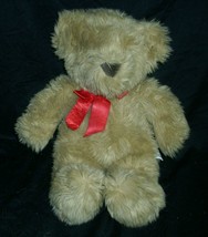 14" Vintage Concord Creations 1994 Brown Teddy Bear Stuffed Animal Plush Toy Bow - $26.60