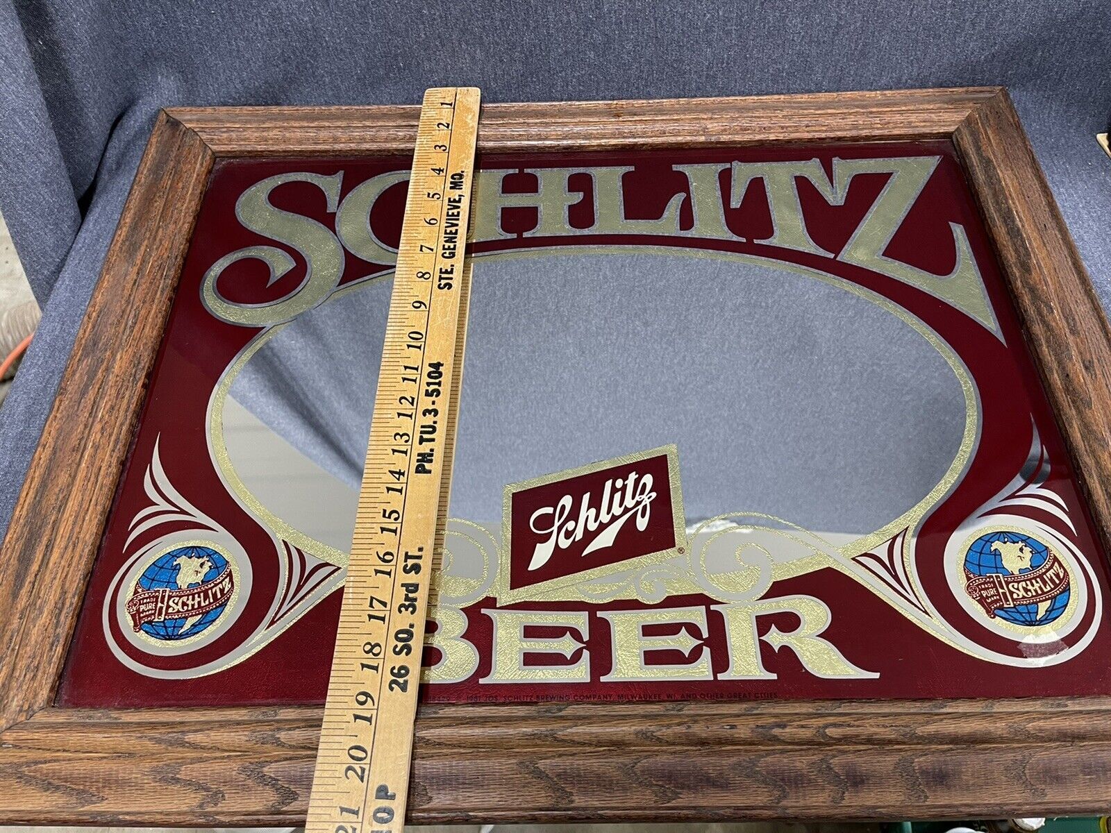 Vintage Rare Schlitz Beer Mirror 27” Wide and 50 similar items
