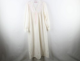 Vtg 90s Womens M Cottagecore Country Primitive Lace Flower Night Gown Ni... - $44.50
