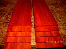 Ten (10) Thin, Kiln Dried, Sanded Exotic Padauk 12 X 4 X 1/4&quot; Lumber Wood - £38.91 GBP