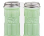 TableCraft Coca-Cola / Coke Jadeite Green Glass Salt &amp; Pepper Shaker Set - £20.87 GBP