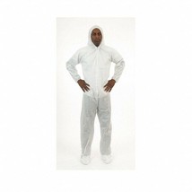 WHITE-6X SPUN POLY COVERALLS WITH HOOD AND BOOTS, ELASTIC WRISTS, (25) P... - £49.93 GBP