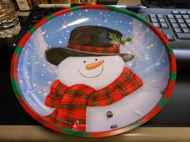 Greenbrier &quot;Snowman Christmas Tin Dish 10&quot; NEW - $182.30 MXN