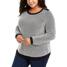 MSRP $70 Charter Club Plus Size Button-Trim Contrast-Accent Sweater Size 0X - £10.39 GBP