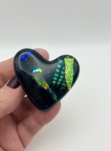 Objet de Arte - Handmade Dichroic Art Glass Heart Keepsake- “You Are Lov... - £36.20 GBP