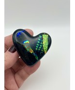 Handmade Dichroic Glass Heart Object de Arté Keepsake- “You Are Loved&quot; #311 - $45.00