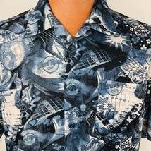 Hard Rock Cafe Las Vegas Large Hawaiian Aloha Button Front Shirt Embroidered - £35.96 GBP