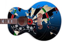 Sticka Steve's Guitar Skin Wrap Reface Re-Skin  Blue Dart Board Earth 018 - $27.71+