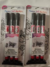 Lot Of 2 Tulip Fusion Ink Fabric Markers 3ct Black (Total Of 6 Markers) - £6.59 GBP