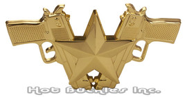 Gold Guns and Star  Belt Buckle - £14.14 GBP