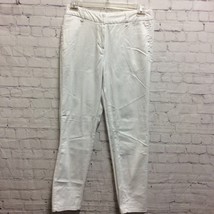 Larry Levine Womens Chino Pants Solid White Mid Rise Stretch Twill Flat ... - $15.35