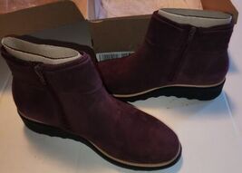 NIB New Clarks Womens Shoes Sharon Salon 9.5 Suede Burgundy Ankle Boot S... - $56.99