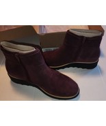 NIB New Clarks Womens Shoes Sharon Salon 9.5 Suede Burgundy Ankle Boot S... - £45.49 GBP
