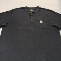 Carhartt K128 BLK Men's Original Fit Long Sleeve Henley Shirt Black Cotton 2XL image 14