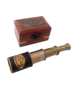 Antique Finish 4 fold 7&quot; Victorian Marine Brass Telescope with Wood Box - £22.69 GBP