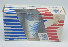 NIP NOS Box of Vintage Plastic Tumblers 1984 Olympics Los Angeles USA 10 oz - $15.24