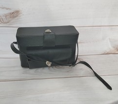 Vintage Black Faux Leather Camera Shoulder Bag Hard Carry Case Red Interior. - £10.78 GBP