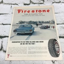 Vintage 1964 Firestone Town &amp; Country Tires Advertising Art Print Ad  - $9.89