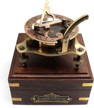 Vintage Marine WEST London Antique 2.5" Brass Sundial Compass Nautical Decor Big - £28.20 GBP