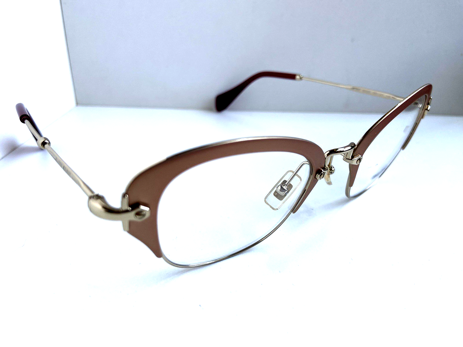 New Miu Miu VMU 53O  50mm Gold Cat Eye Oversized Women's Eyeglasses Frame Item image 4