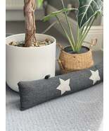 Grey Herringbone Draught Excluder - White Stars - $555.46 MXN