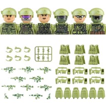 6PCS Modern City SWAT Ghost Commando Special Forces Army Soldier Figures M3105 - £17.52 GBP