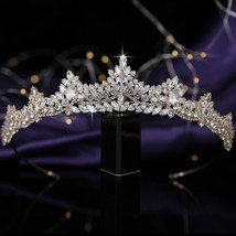 Crown HADIYANA Trendy Dignified Women Wedding Hair Accessories Cubic Zirconia  H - £52.21 GBP