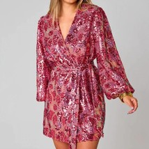 Buddylove adeline sequin wrap dress in Strawberry - size M - £61.74 GBP